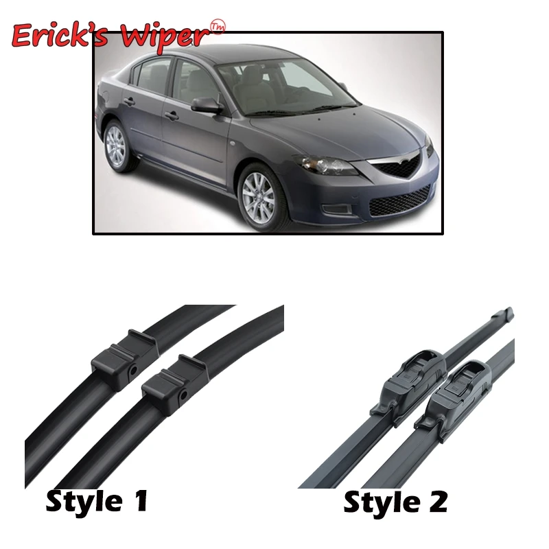 Erick-escobillas de limpiaparabrisas delanteras, limpiaparabrisas LHD para Mazda 3 BK 2003-2009, parabrisas, ventana frontal, 21 