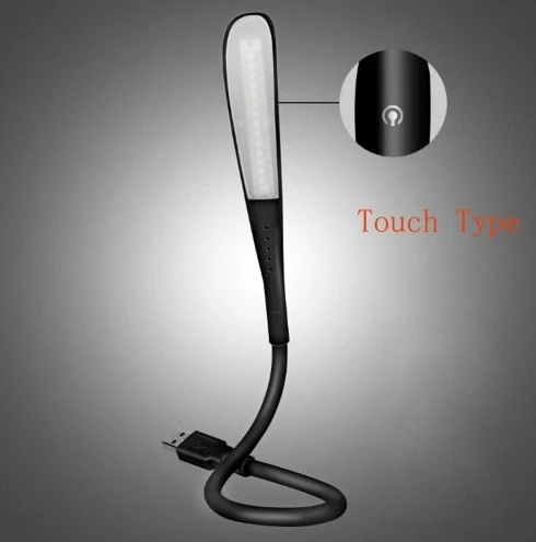 Сенсорный экран с регулируемой яркостью гибкая USB светодиодный глаз Уход за глазами чтение светильник регулируемый светодиодный сплошной настольная лампа для ноутбука Спальня исследование светильник Инж - Испускаемый цвет: touch Black