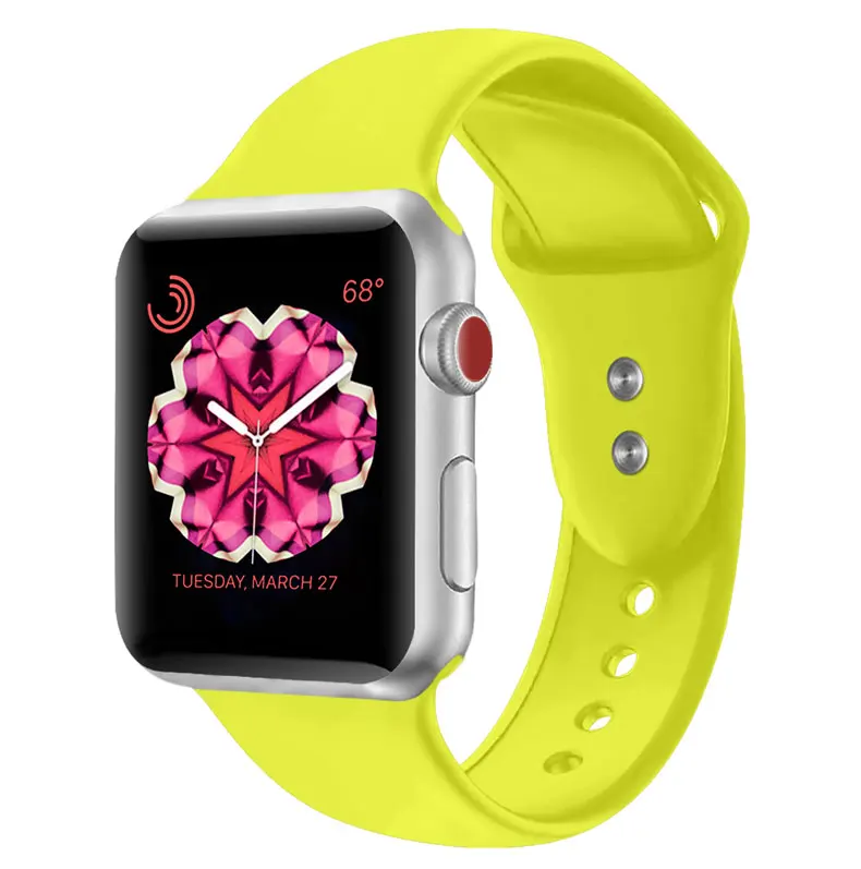 Силиконовый ремешок для Apple Watch 42 мм 38 мм iwatch 4 ремешка 44 мм 40 мм браслет с двойной пряжкой ремешок для часов Apple watch 4 3 2 1