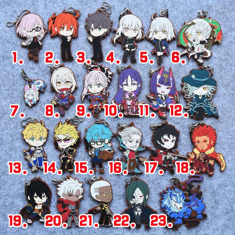 Fate Grand Order Anime Saber Jeanne Kerry Emiya Mash Kyrielight Shutendoji Gudako Romani Archaman Rubber Keychain | Украшения и