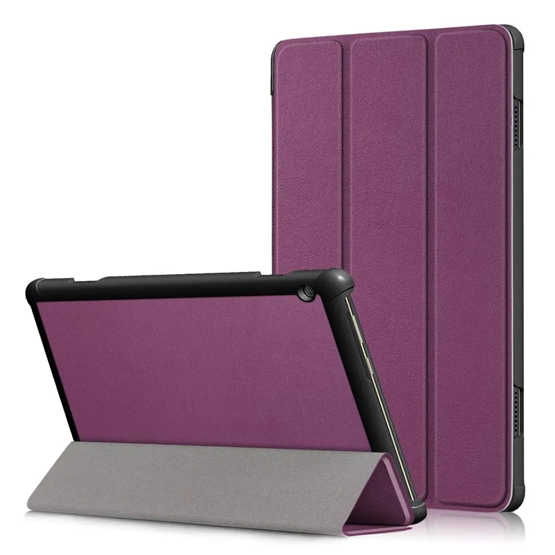 Purple Чехол для lenovo Tab M10 TB-X605F с красивым принтом, трехслойный Магнитный чехол Tab M10 M 10X605 X605f, защитный чехол для планшета - Цвет: Purple