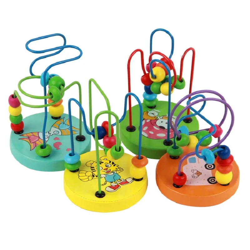 Деревянные игрушки Монтессори для мальчиков и девочек деревянные круги бусины