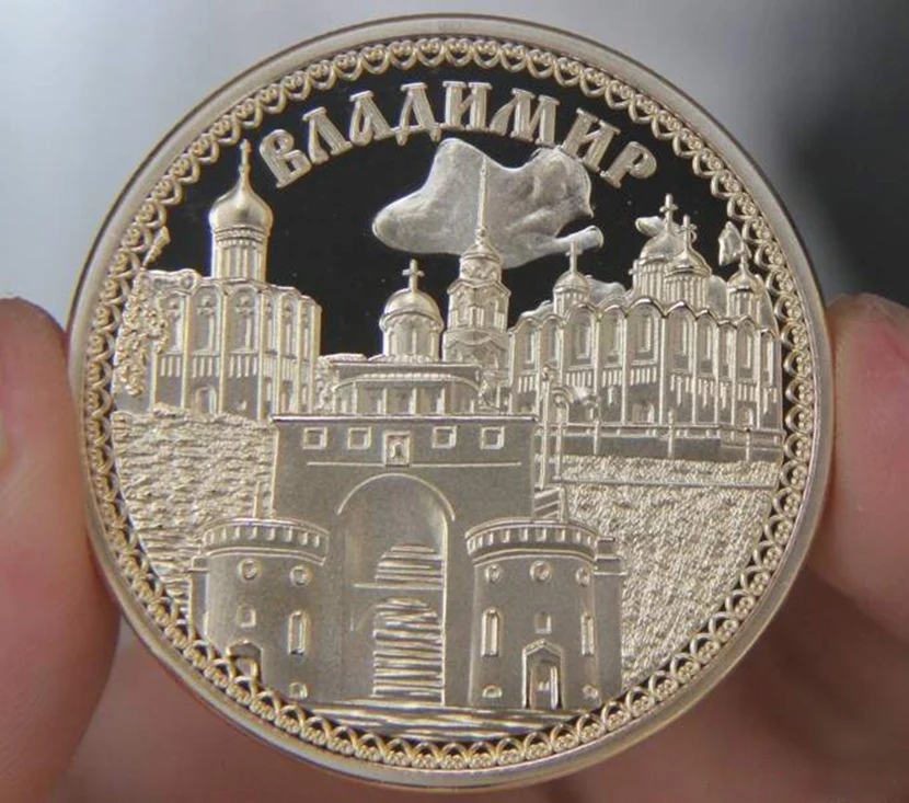 Позолоченная монета в русском стиле металлическая Серебряная из стали|craft