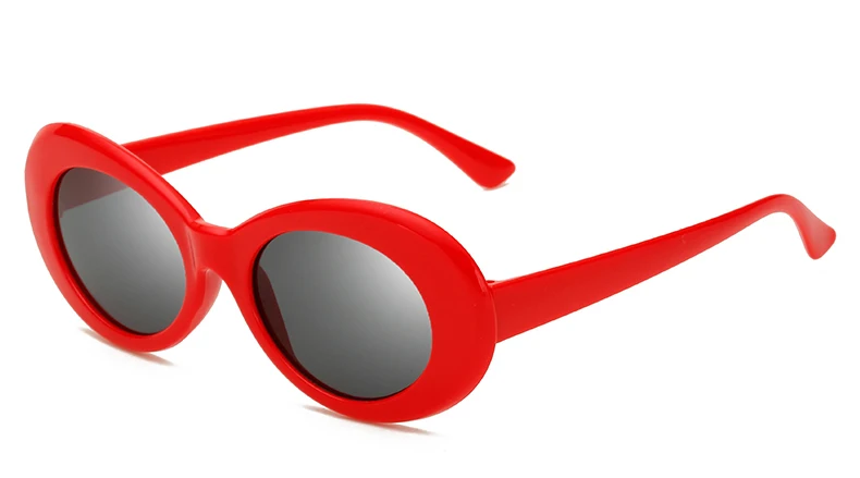 red Peekaboo дешевые пластиковые солнцезащитные очки овальные Мужские красные белые солнцезащитные очки для женщин Ретро Черные uv400 - Цвет линз: red