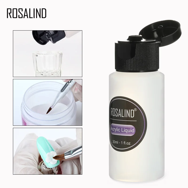 ROSALIND акриловый порошок кристалл 10 г розовый, белый, прозрачный маникюрные советы строительный прозрачный акриловый порошок для ногтей маникюр Дизайн ногтей