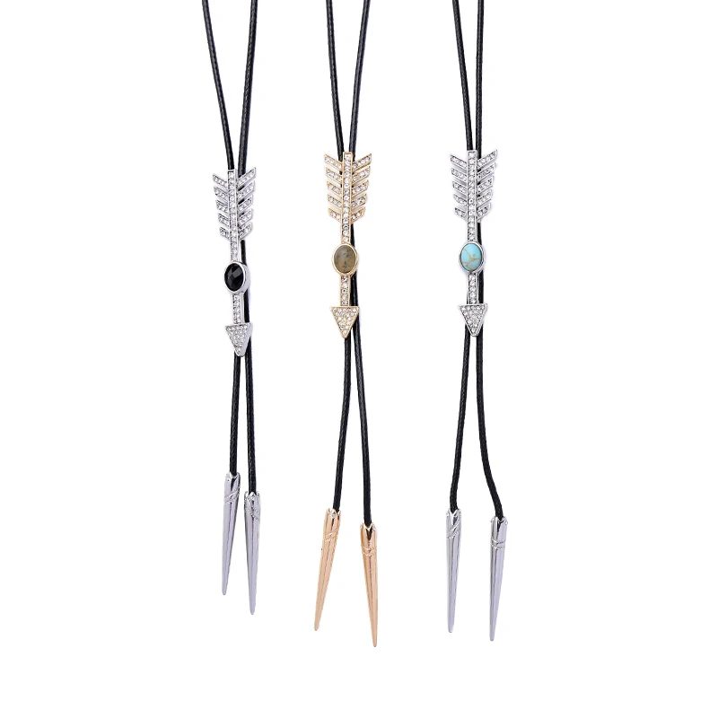 New Punk Dress Clothing Accessories Jewelry Fashion For Women Black Rope Long Necklace Arrow Pendant Wholesale | Украшения и