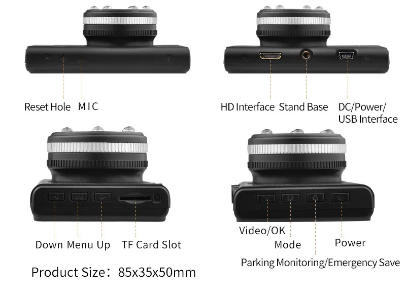 Автомобильный видеорегистратор sony IMX323 сенсор авто камера novatek 96658 Full HD 1080p Dash Cam 3,0 дюймов экран WDR с функцией ночного видения Автомобильный видеорегистратор