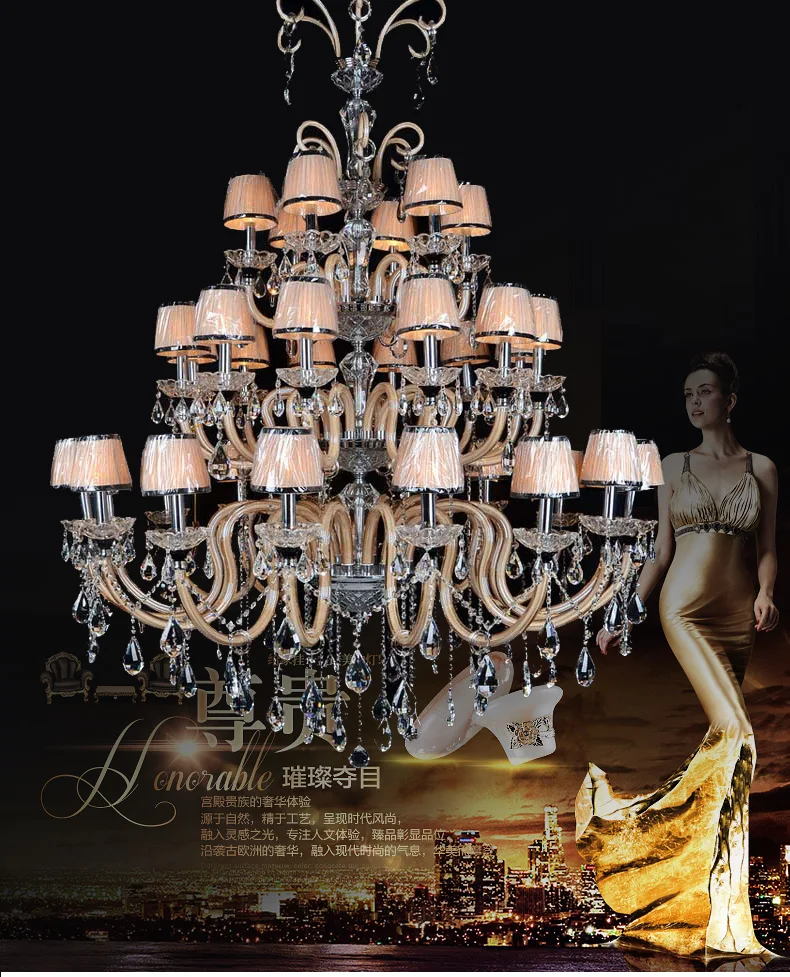 Современная светодиодная Люстра для гостиной 30 шт. Большая хрустальная лампа