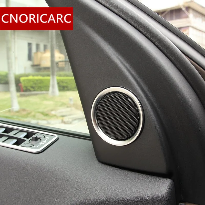 Cnoricarc двери автомобиля аудио Динамик Circle trim Кольца Chrome ABS althorn украшения наклейки для Land Rover Discovery Спорт- 17