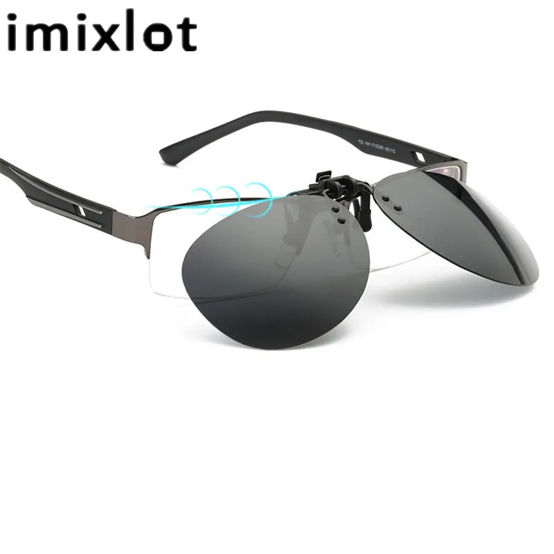 IMIXLOT очки на зажиме солнце Стекло es без оправы защелке солнцезащитные с