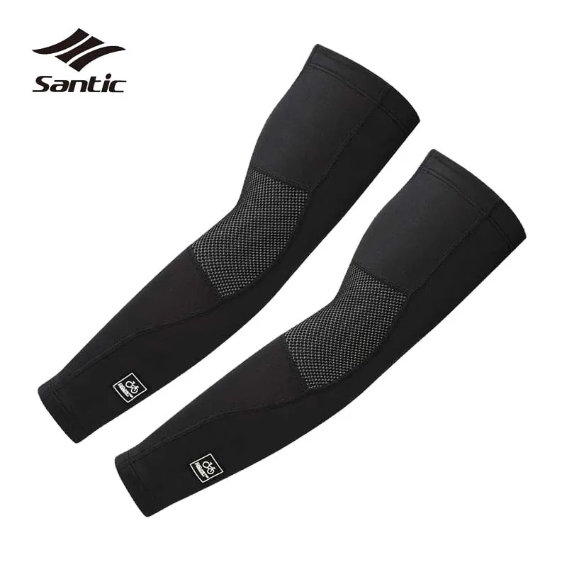Зимние велосипедные нарукавники Santic женские и мужские флисовые теплые