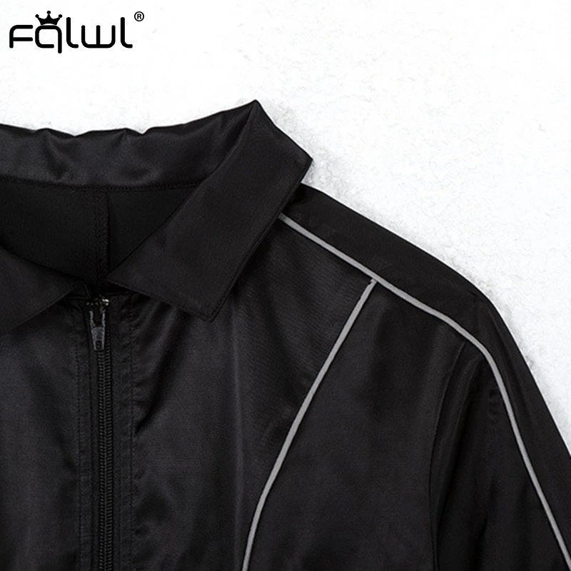 FQLWL светоотражающий Полосатый Сексуальный клубный Облегающий комбинезон