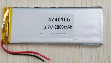 2 Шт. Оптовая 3.7 В 2000 мАч литий полимерная батарея 4740105 Tablet PC Батареи|lithium polymer