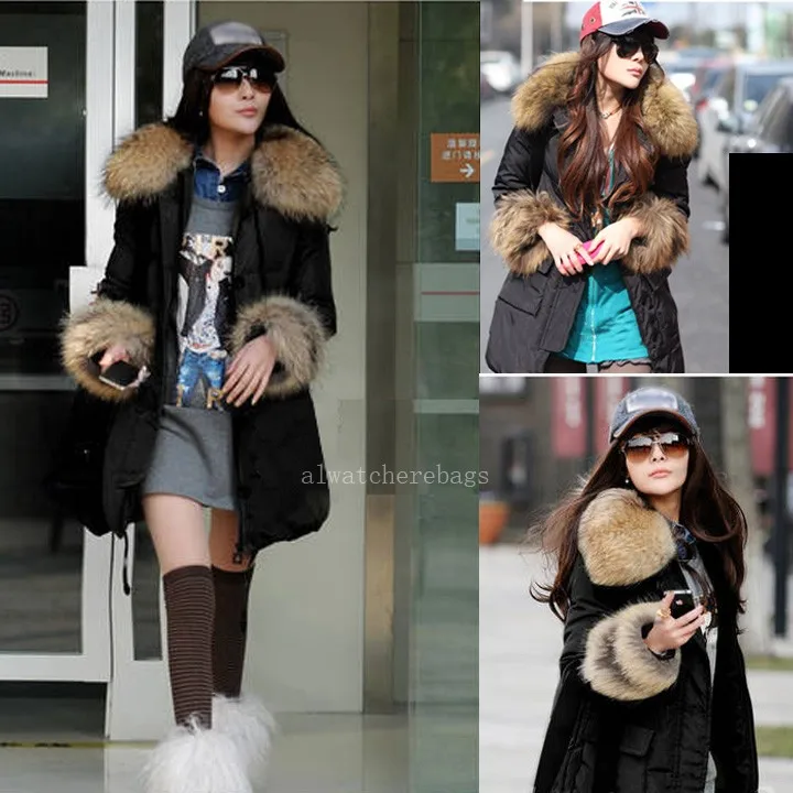 2014 New Arrivla Casual Winter Women's Thicken Hooded Removable Fur Collar Fashion Warm Down Jacket Coat Overcoat F 18 | Женская