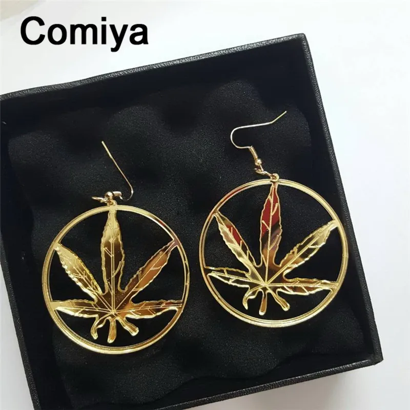 Big round hollow out leaf pendants drop earrings european stylish boucle d'oreille acrylic femme dangle earring indian jewelry |