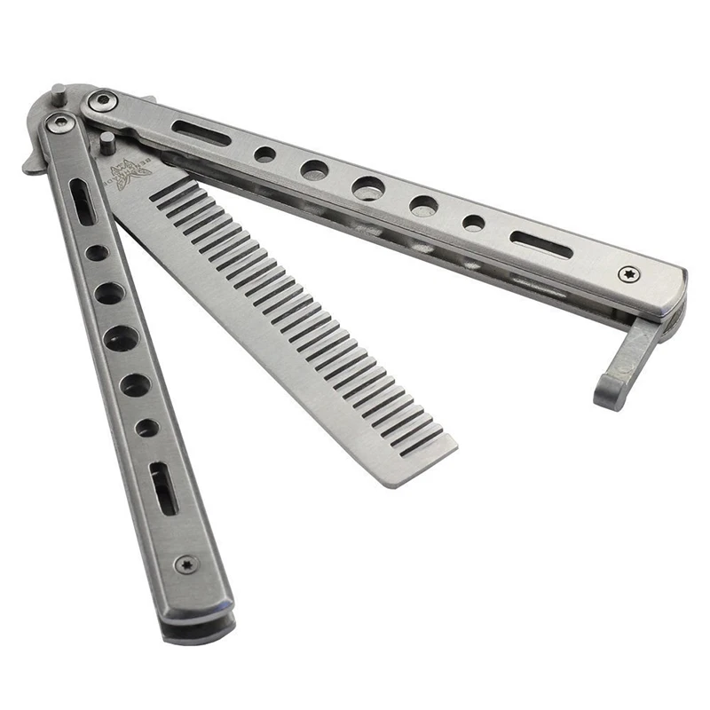 Цеп-бабочка из нержавеющей стали, складной нож, тренировочный нож Balisong, серебряные инструменты для активного отдыха
