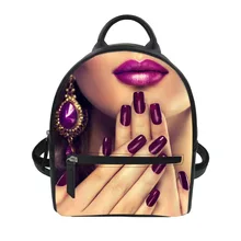 Женский рюкзак с мини маникюрным принтом Mochila Feminina Escolar bagoo для
