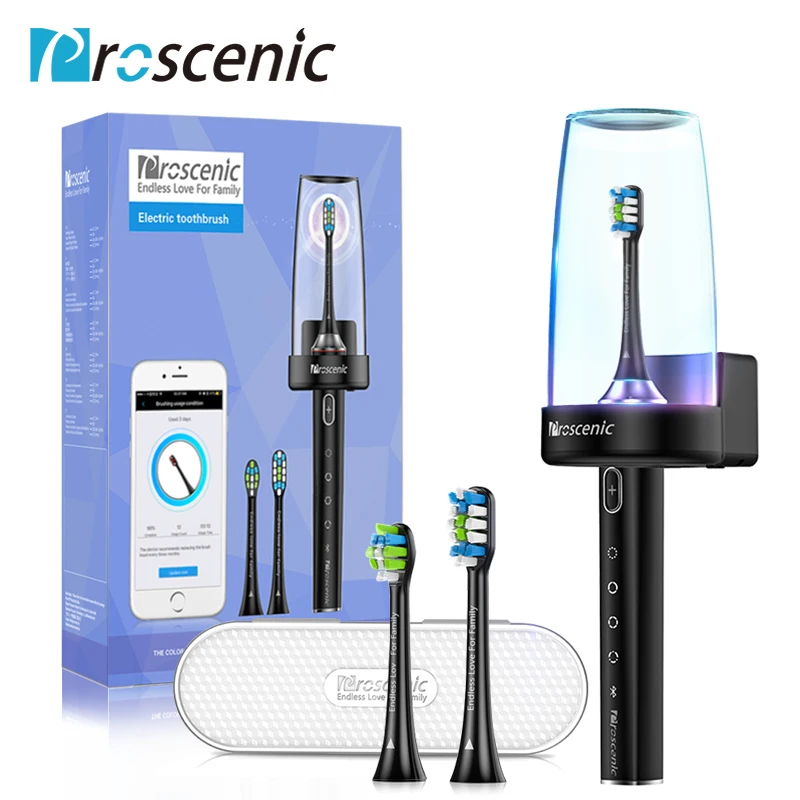 Proscenic Sonic электрические зубные щётки USB перезаряжаемые с 2 шт. DuPont Замена время