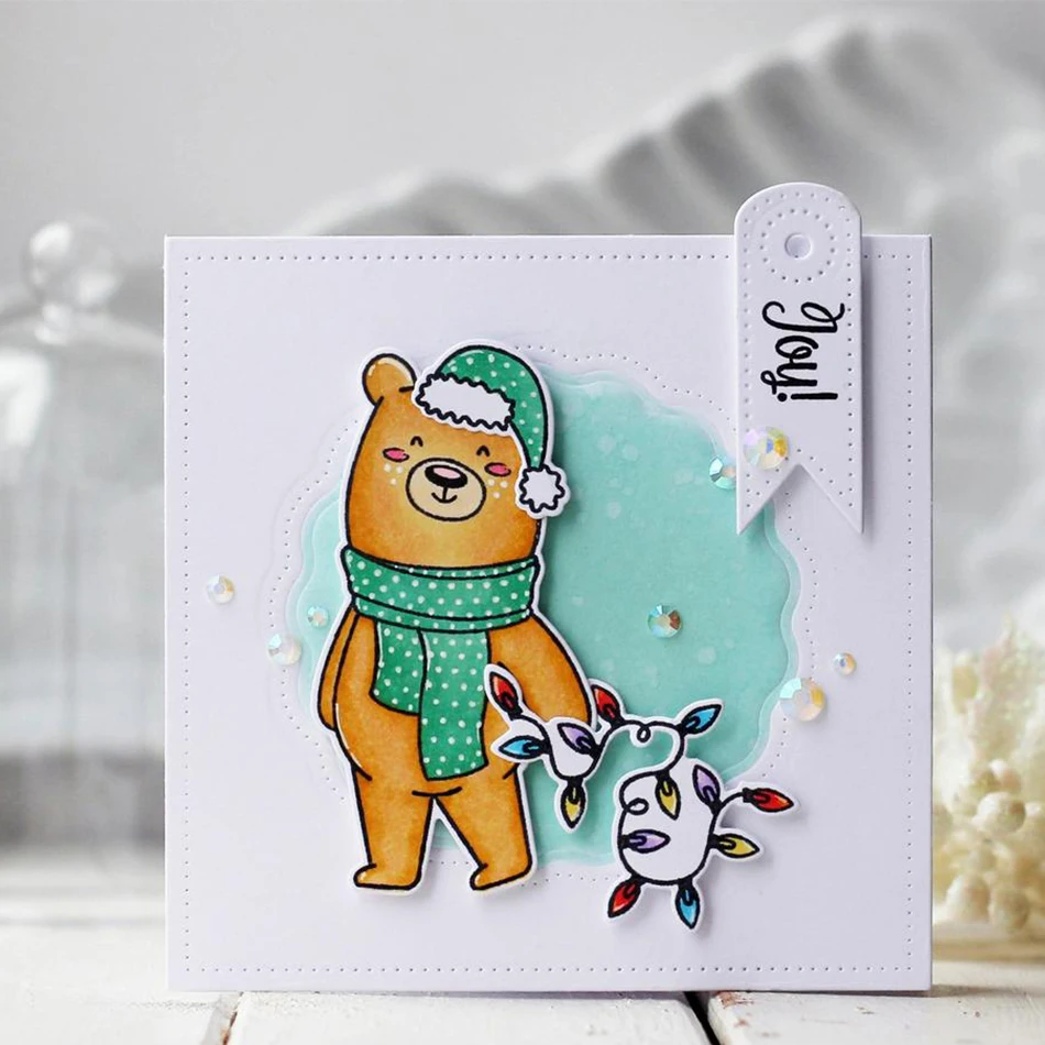 Медведь салазки четкие штампы и для Крафтовая окраска скрапбукинга металла