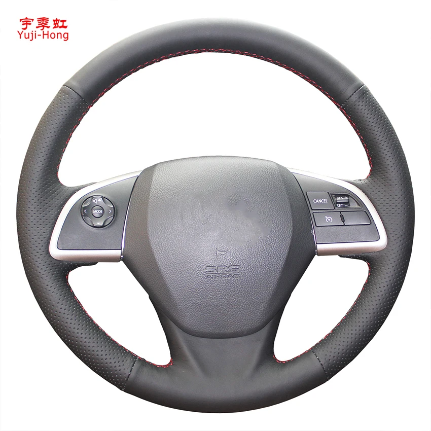 Чехол для руля Yuji-Hong искусственная кожа Mitsubishi Outlander 2006-2012 сшитый вручную |