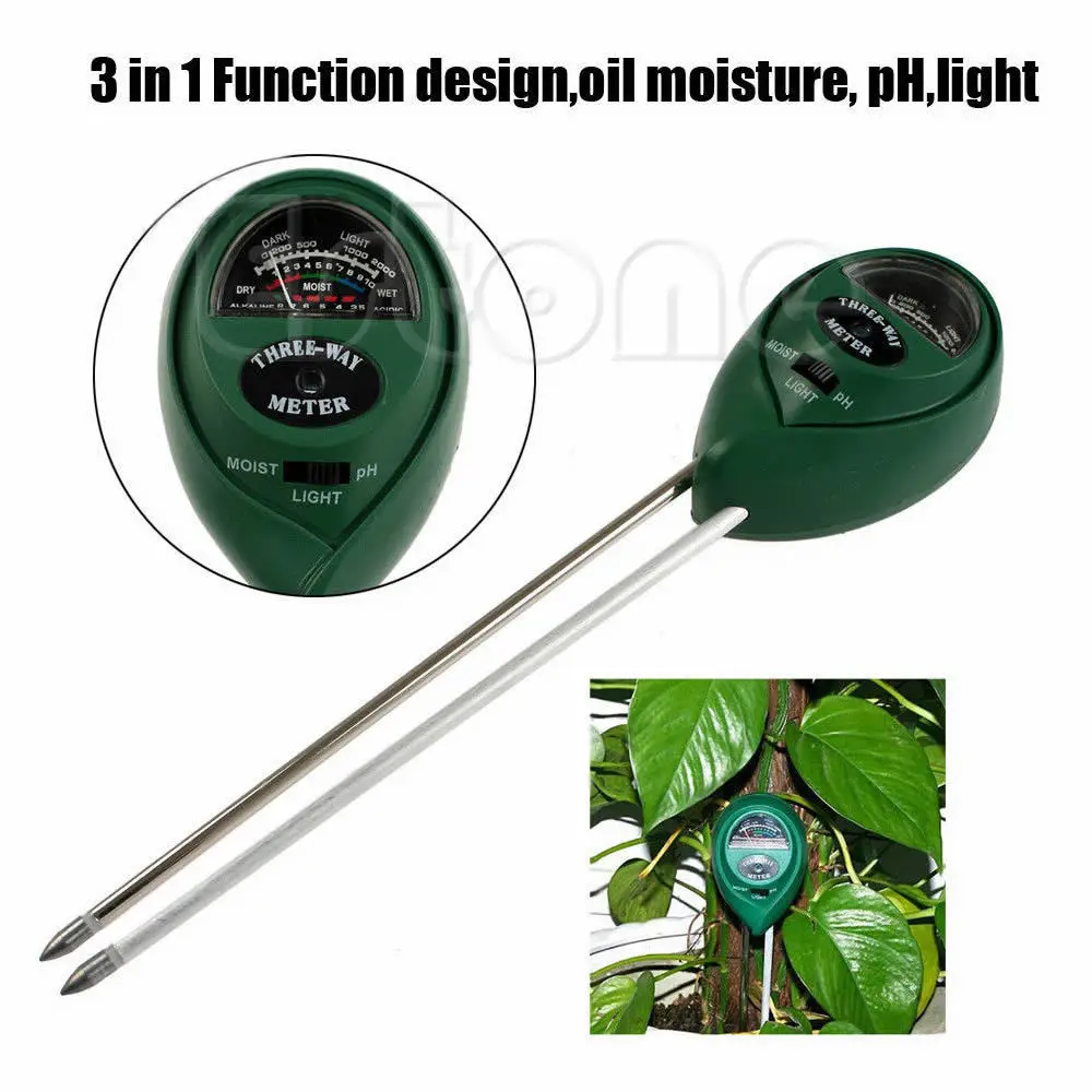 Новинка 3 в 1 рН тестер измеритель влажности почвы воды света для садовых растений