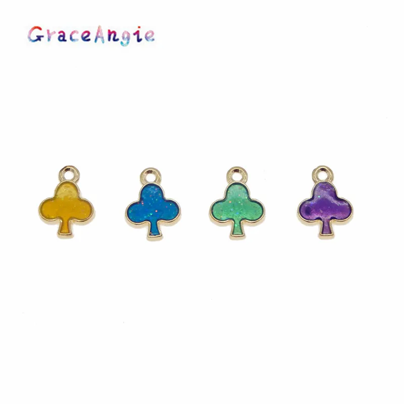 GraceAngie 16 шт смешанные цвета эмалевые подвески-кулоны милая форма дерева ожерелье