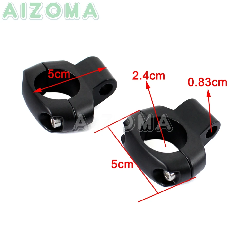 2x Chrome Universal 1&quot 25mm Bar Mirror Mount Holder Clamps for Harley Yamaha Honda Suzuki 1 inch Drink Brackets | Автомобили и