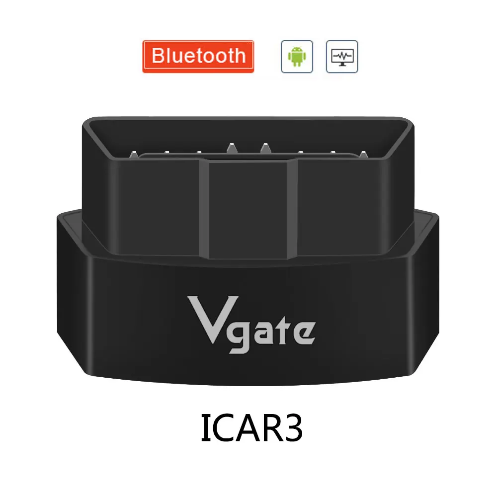 Vgate icar pro OBD2 ELM327 Bluetooth Автомобильный диагностический OBD OBD2 сканер elm 327 OBDII считыватель кодов odb2 диагностический адаптер Лидер продаж - Цвет: icar3-Black