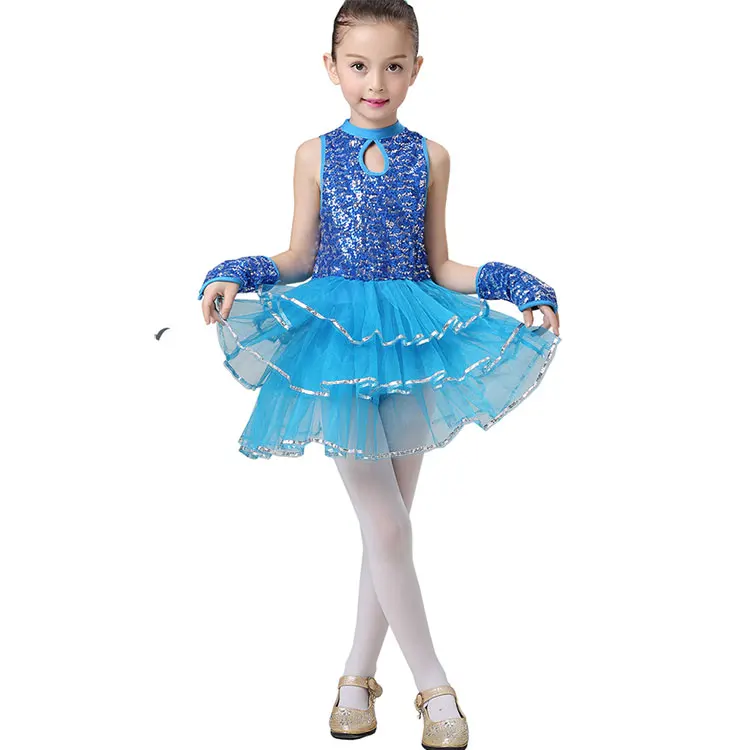 Балетное платье для девочек Танцы Костюмы Дети Джаз костюмы блестки трико танцев