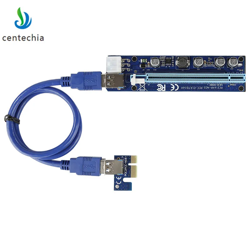 Профессиональный антикоррозийный светодиодный PCI-E 1X до 16X USB 3.0 VER 008C 6PIN