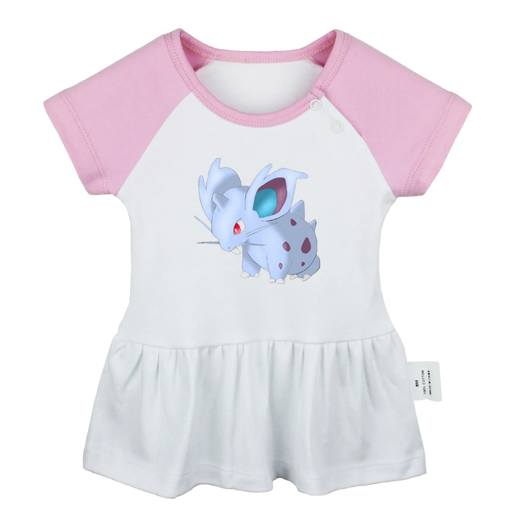 Pokemon Poliwag Ponyta pinsir Pidgey Pidgeot Nidoran Mr. Mime/серые и розовые платья для новорожденных