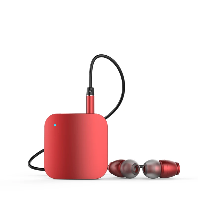 L8 Универсальный спортивный Bluetooth 4,0 телефон беспроводной HiFi воротник клип Bluetooth гарнитура - Цвет: Красный