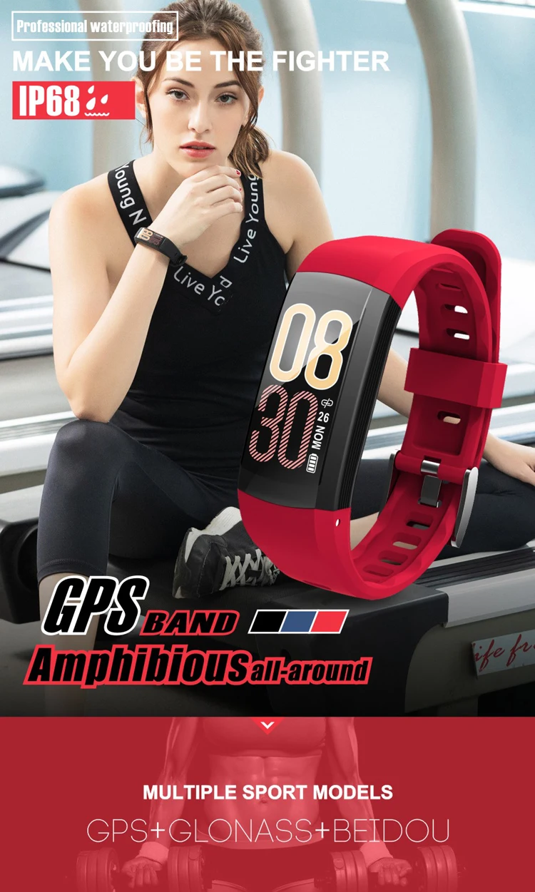 TKYUAN S906 цветной экран Интеллектуальный спортивный смарт браслет GPS отслеживание