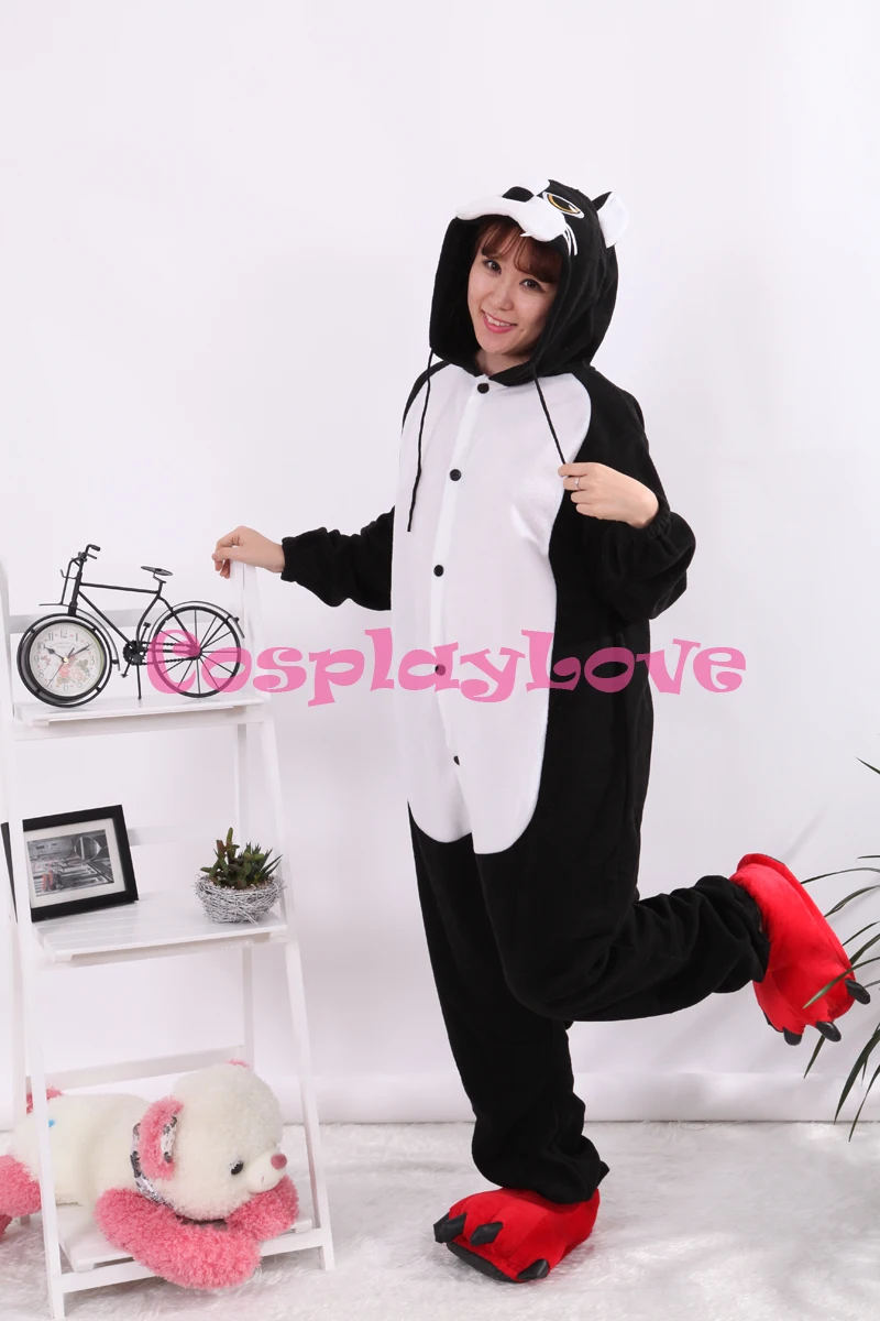 Черная леопардовая Пижама Пантеры костюм для косплея животных Детская взрослых