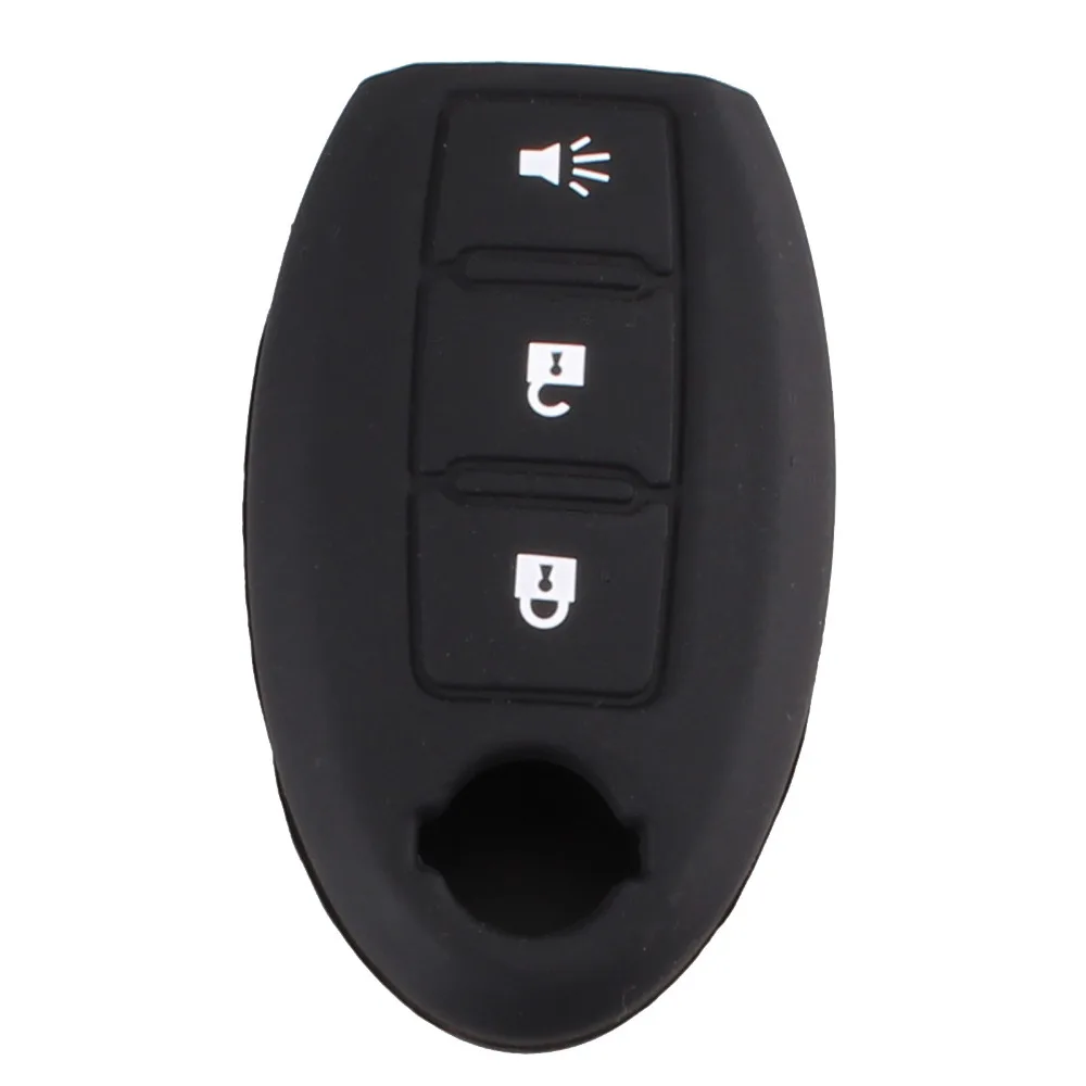 KEYYOU силиконовый резиновый автомобильный брелок чехол для Nissan Qashqai Skyline Juke Alissa x-trail Keyless 3 чехол с кнопками для пульта