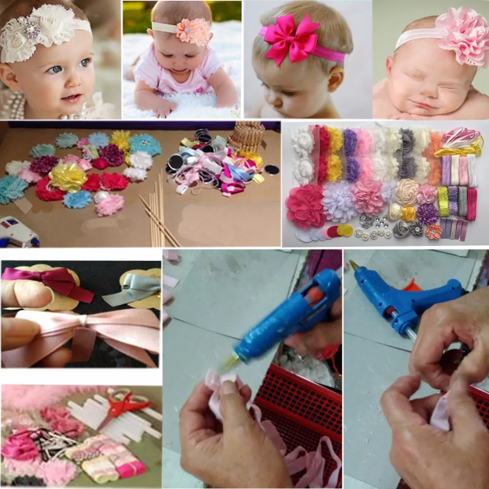 Набор аксессуаров для волос сделай сам 31 повязка на голову и 5 зажимов милые ленты