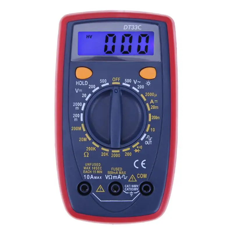 20pcs DT33C LCD Digital Back Light AC/DC Multimeters Ammeter Voltmeter Ohm Electrical home Tester kitchen tools | Дом и сад