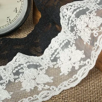 8 cm high quality white gauze bilateral both embroidery lace diy costume design materials hot sale