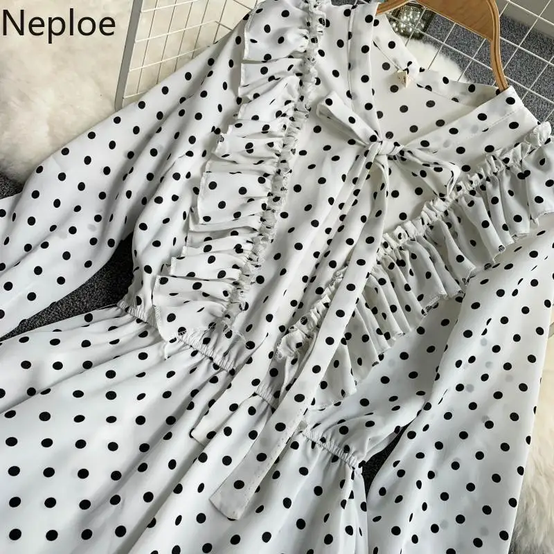 Neploe/шифоновое женское платье с цветочным принтом в Корейском стиле бантом