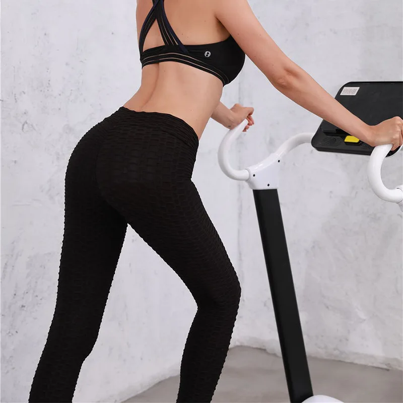 

Hot Women Quick-dry Jacquard Tight Yoga Pants with V Waist for Controling Tummy DO2