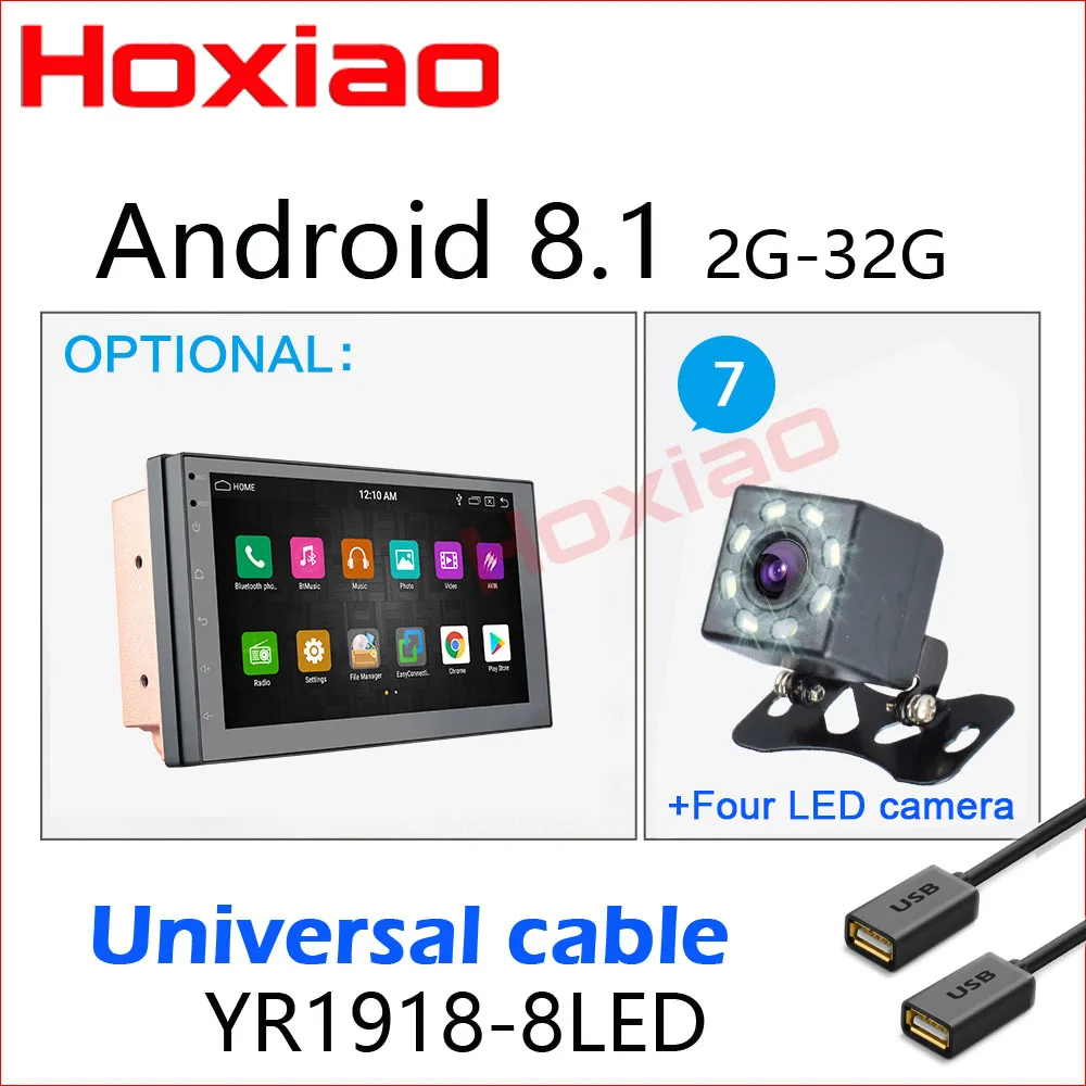 2G-8LED Восьмиядерный 2G+ 32G Android 8,1 RDS автомобильный Радио Стерео " 2 Din Универсальный Автомобильный плеер gps навигация Wifi Bluetooth аудио плеер - Цвет: 2G-8LED