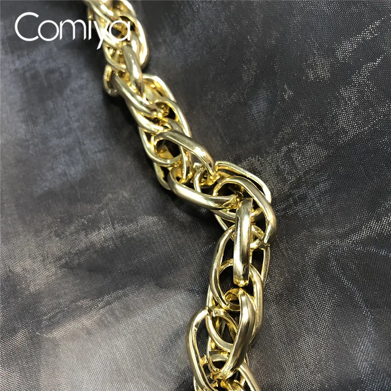 Comiya, корейские ожерелья, золото, серебро, цвет, цинковый сплав, звенья, чокер, массивное ожерелье, модные индийские ювелирные изделия, Femme Colar