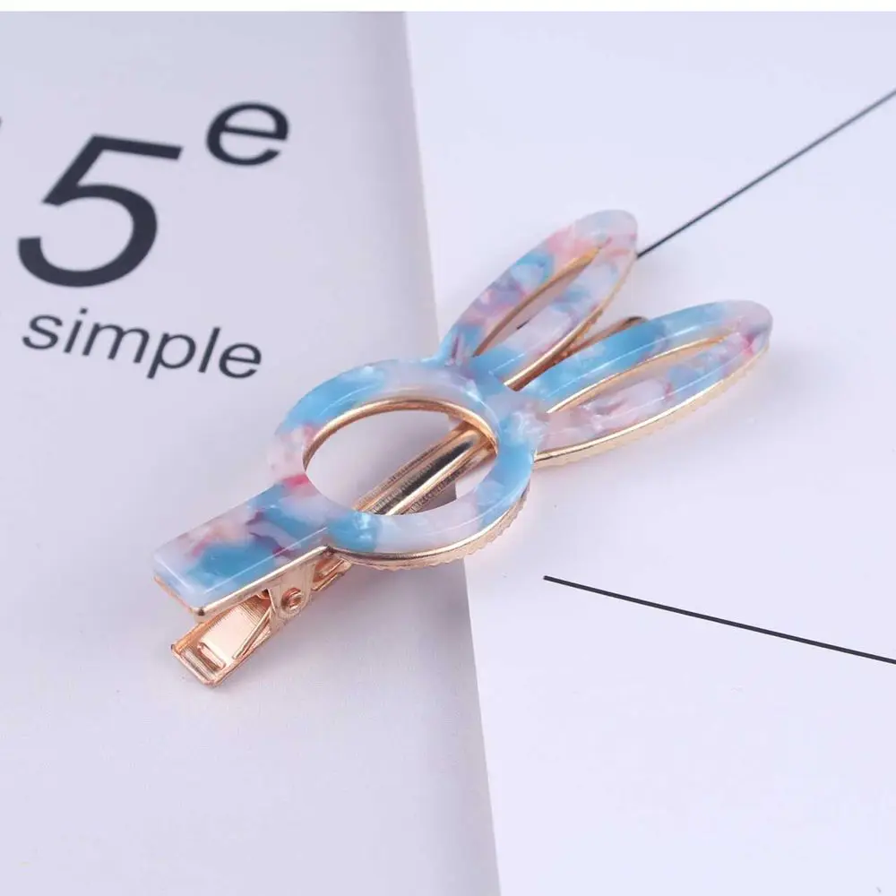 

New Women Girls Cute Colorful Acetate Rabbit Shape Hair Clip Lovely Headwear Headband Hairpin Barrettes Fashion Hair Accessories