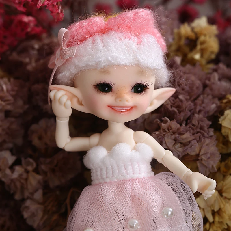 Realpuki Popo сказочная FL BJD кукла 1/13 розовая улыбка эльфы Игрушки для девочек крошечные полимерные шарнирные куклы