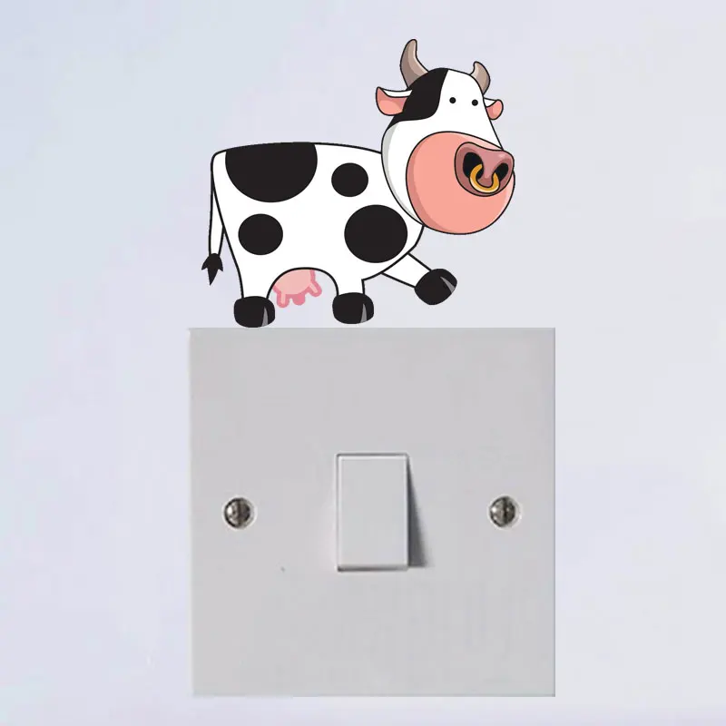 YOJA мультфильм Бык вектор Декор настенный стикер для выключателя детей гостиной