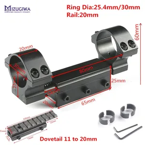 MIZUGIWA двойное кольцо с плоским верхом 25,4 мм30 мм с адаптером стопорного штифта 20 мм рельсовая направляющая Picatiiny ласточкин хвост Вивера + крепление Caza от 11 мм до 20 мм