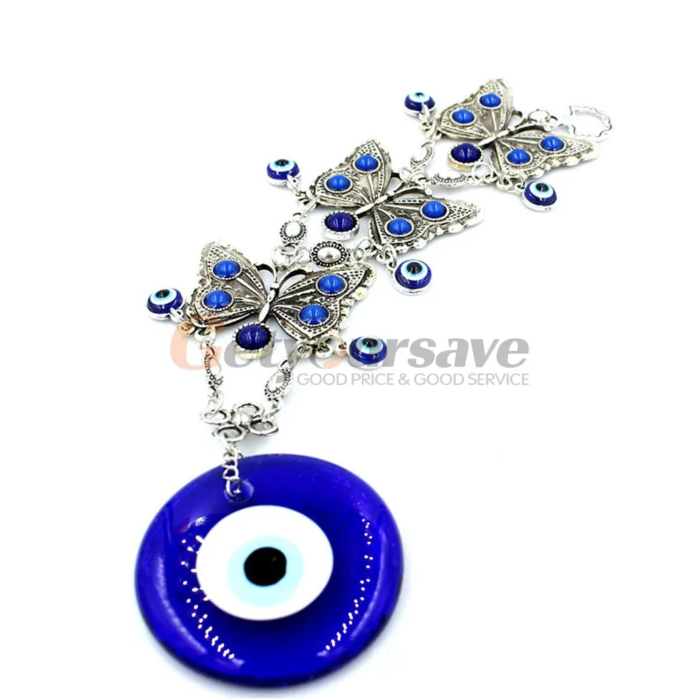 Синий глаз 3 бабочки амулет защита стены висит домашний Декор подарок|Ловцы снов