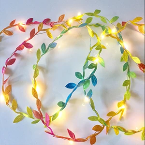 2m 2m 20 LEDs Warm White Artificial Leaf Lights Copper Battery Powered for Christmas Party Wedding Garden decoration - Испускаемый цвет: 2m