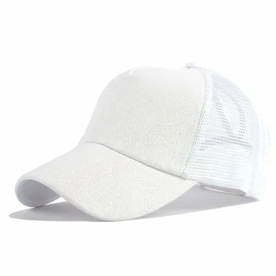 white Sequins Блестящая бейсболка "конский хвост", Женская Бейсболка, кепка для папы, сетчатая Кепка для грузовика, летняя кепка, Женская Регулируемая Кепка в стиле хип-хоп - Цвет: white Sequins