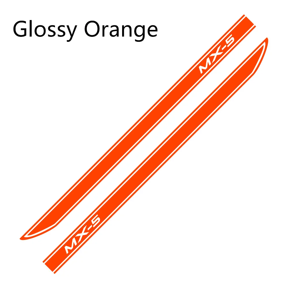 Glossy Orange Наклейки на боковые юбки для автомобиля DIY Авто Виниловая обёрточная бумага гоночные наклейки для украшения автомобилей для Mazda MX-5 3 тюнинговые автомобильные аксессуары - Название цвета: Glossy Orange